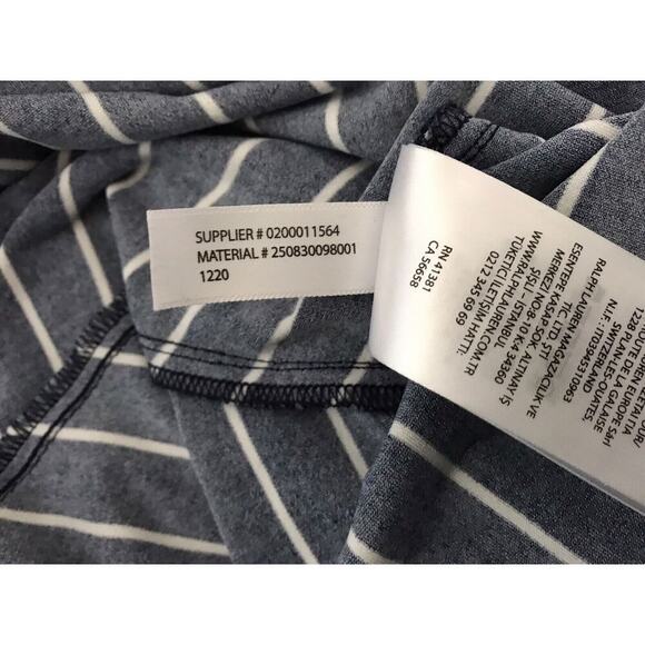 Lauren Ralph Lauren Dress Size 6 Blue White Striped 3/4 Sleeve V-Neck Faux Wrap - Picture 10 of 14